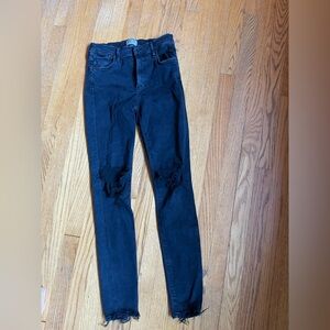 AGOLDE Sophie Hi Rise Skinny Ruthless Faded Black Denim Jeans
